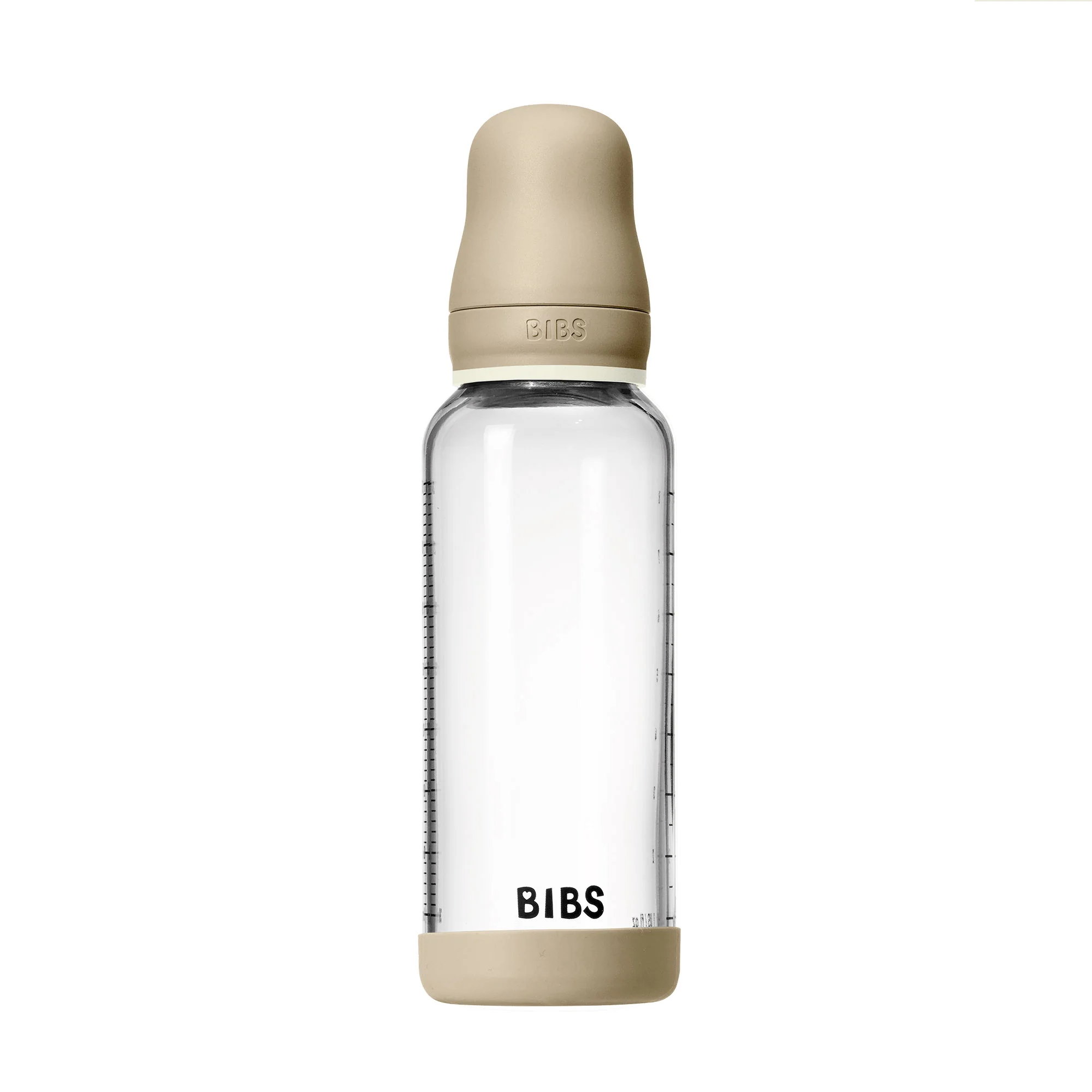 BIBS nočná antikoliková sklenená fľaša s kaučukovým cumlíkom 240ml Vanilla