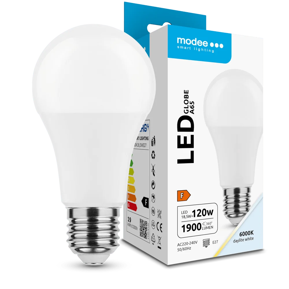 Modee Lighting LED žiarovka E27 18,5W 6000K A65 (120W)
