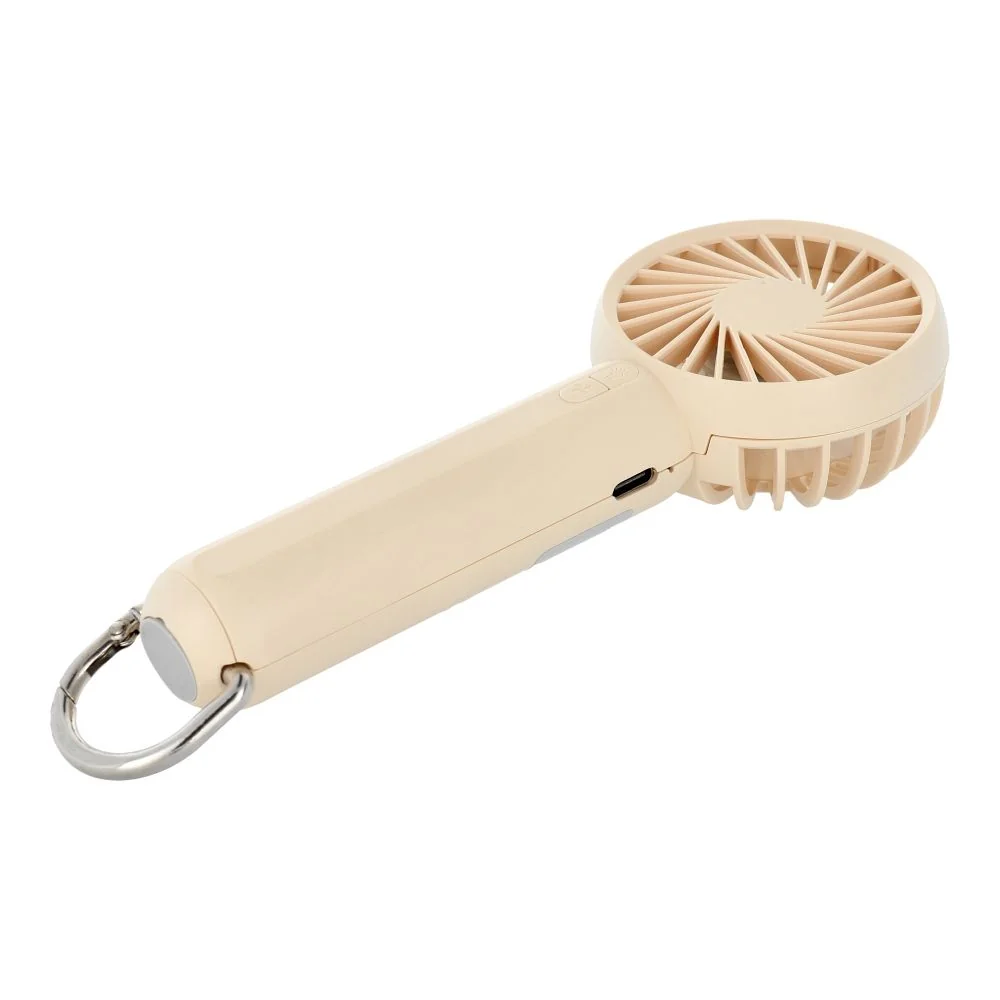 Ručný ventilátor s LED svetlom, béžový