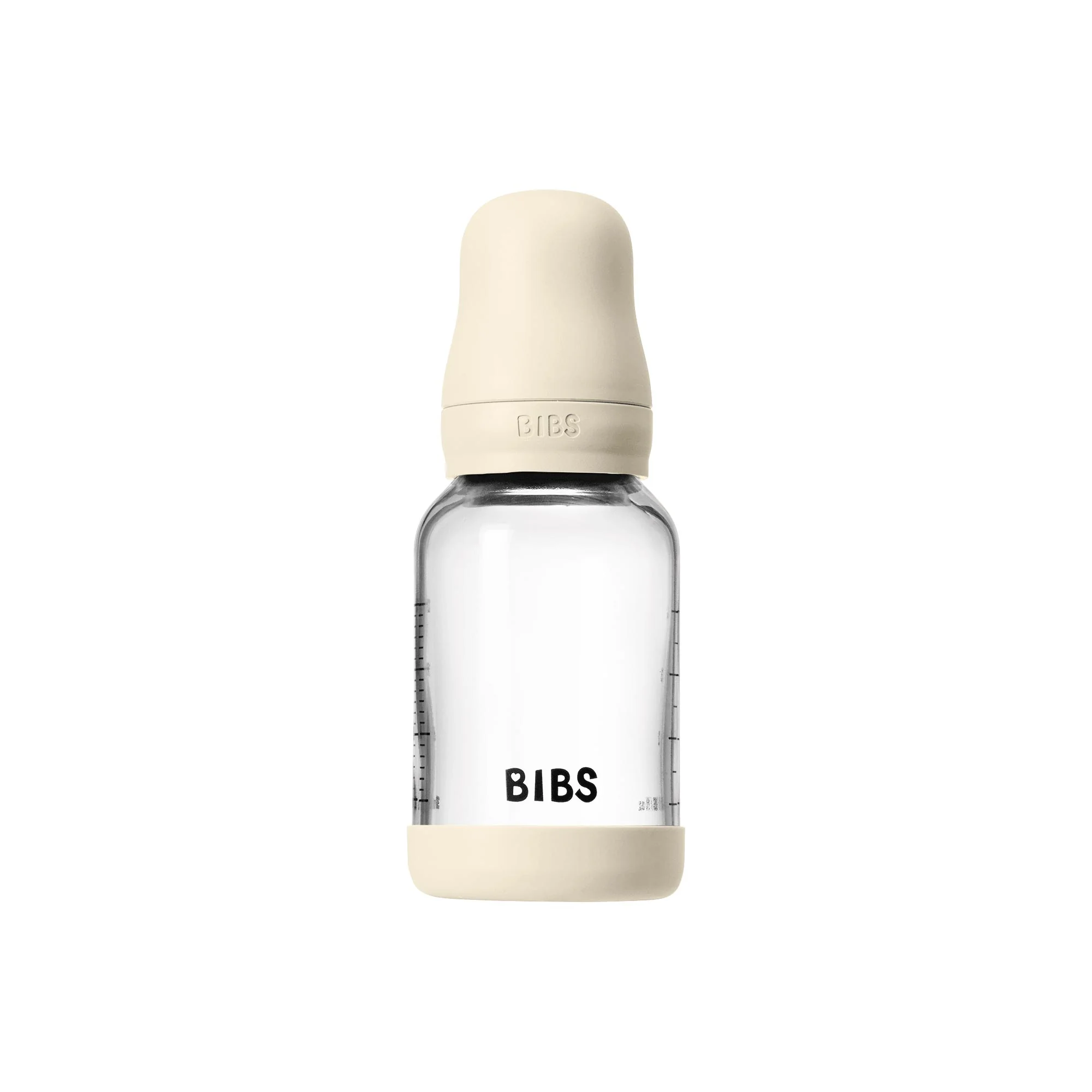 BIBS antikoliková sklenená fľaša so silikónovým cumlíkom 120ml - Blush