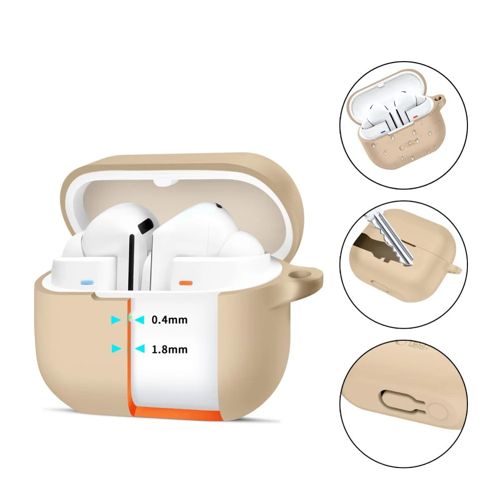 Tech-Protect Silicone Hook puzdro na Samsung Galaxy Buds 3 / 3 Pro, hnedé