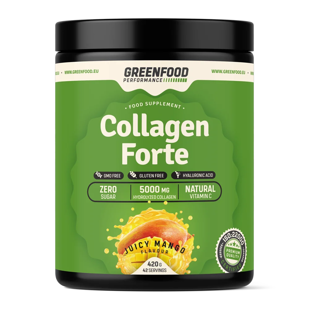 GreenFood Performance Collagen Forte mango 1×420 g, nápoj