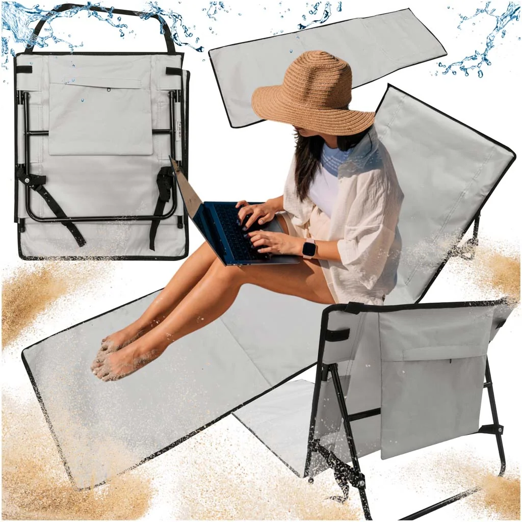 Skladacia plážová podložka s operadlom – ležadlo 150×47 cm