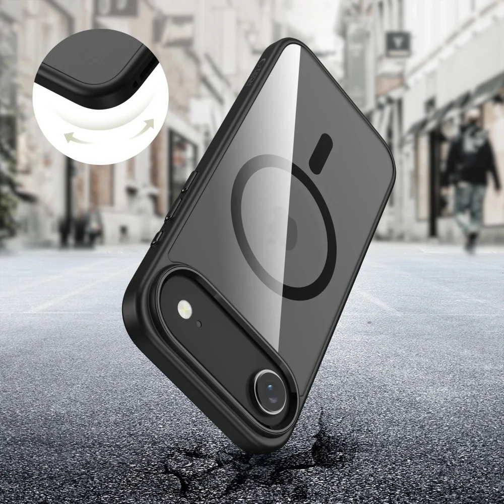 Tech-Protect MagMate MagSafe kryt na iPhone 17 Air, čierny/priesvitný