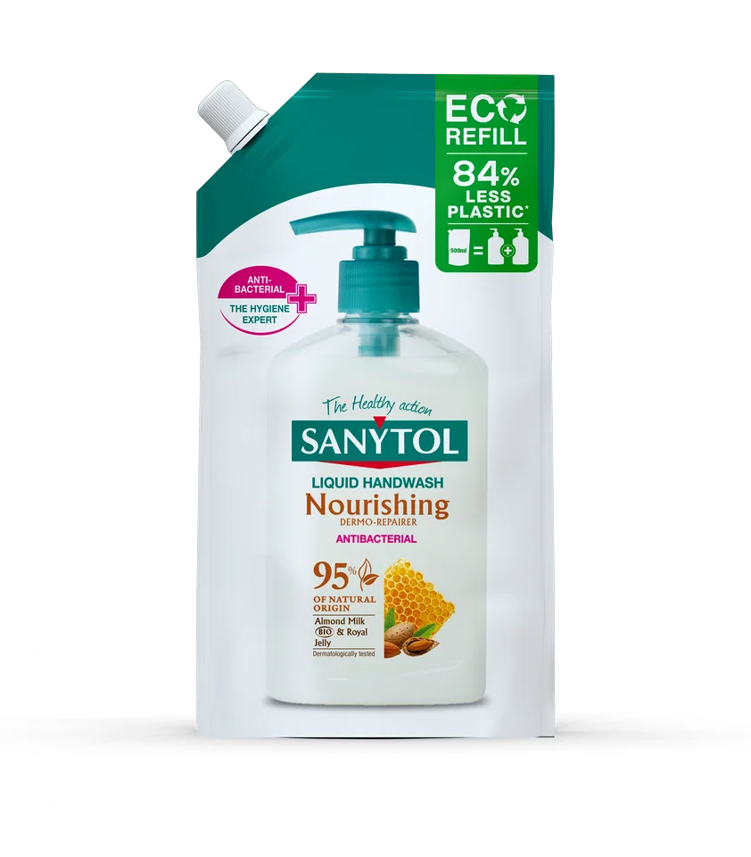 Sanytol antibakteriálne mydlo vyživujúce náplň 1×500 ml, tekuté antibakteriálne mydlo