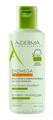 A-DERMA EXOMEGA CONTROL GEL LAVANT ÉMOLLIENT 2EN1 1×200 ml, umývací detský gél