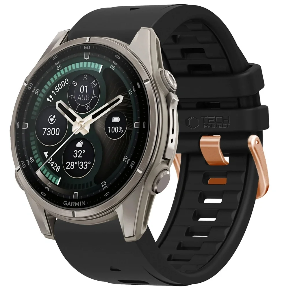Tech-Protect Silicone remienok Garmin QuickFit 20mm, black