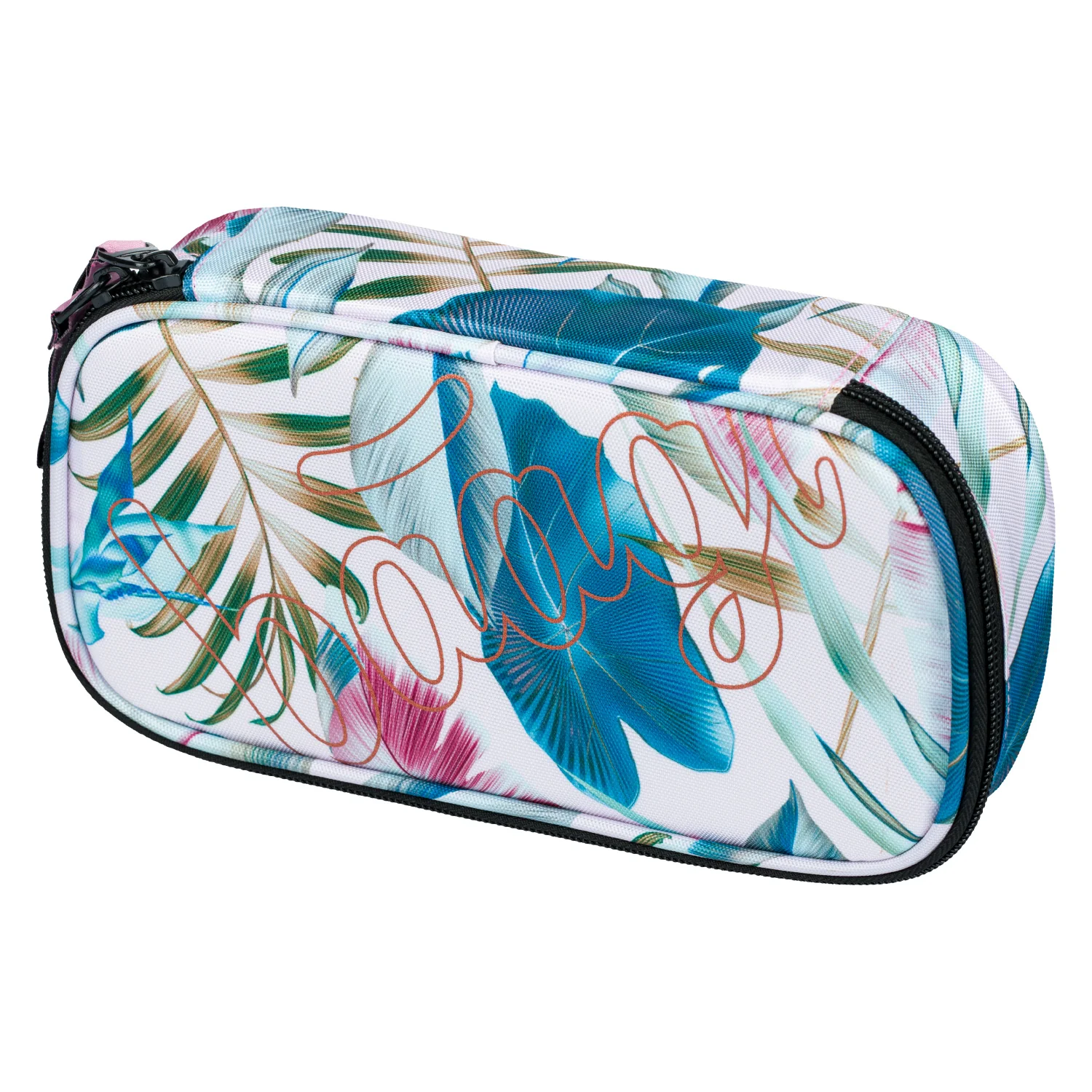 Baagl školský peračník Etui Leafs čierny, s chlopňou