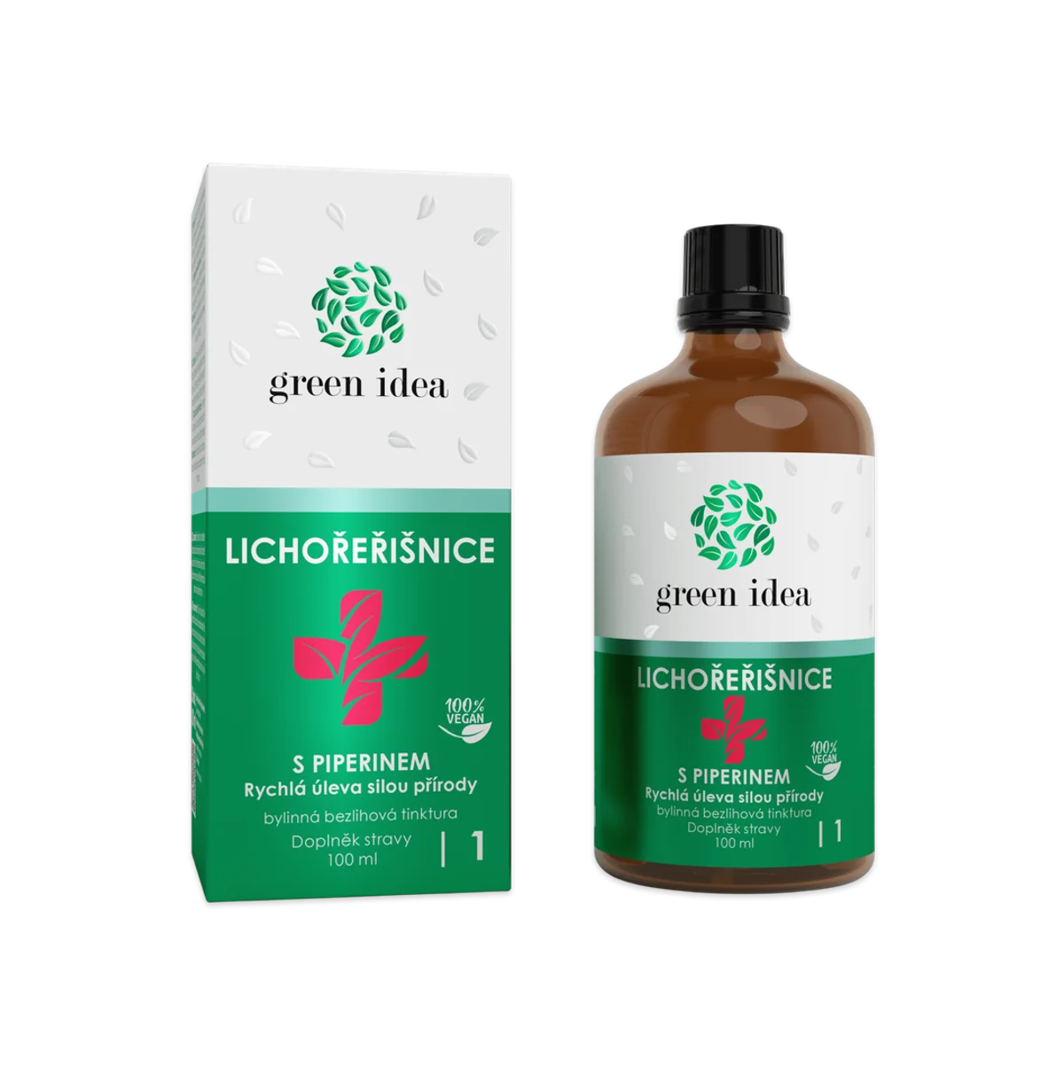 Kapucínka+ s piperínom – bezliehová tinktúra 100 ml – Green idea