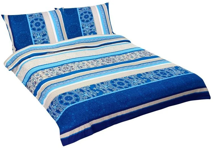 Krepové obliečky F 80/517 modrý orient 1ks 240x200, 2ks 70x90 1×3 ks, krepové obliečky