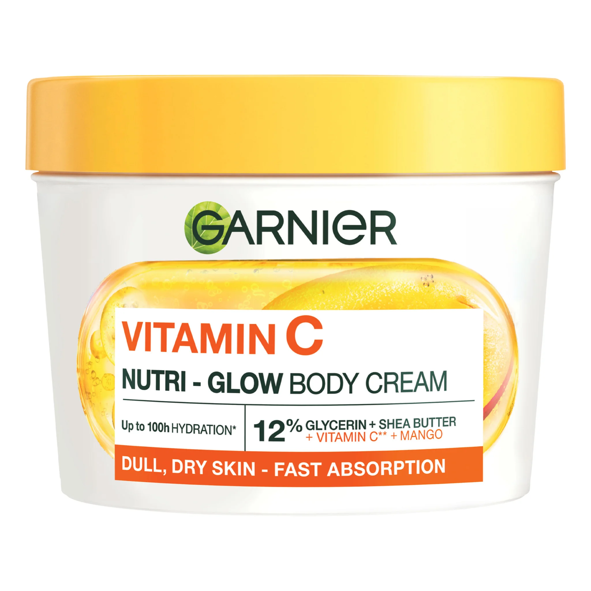 Garnier Body Food Glow krém na rozjasnenie pokožky s mangom + vitamínom C 1×380 ml, krém na pokožku