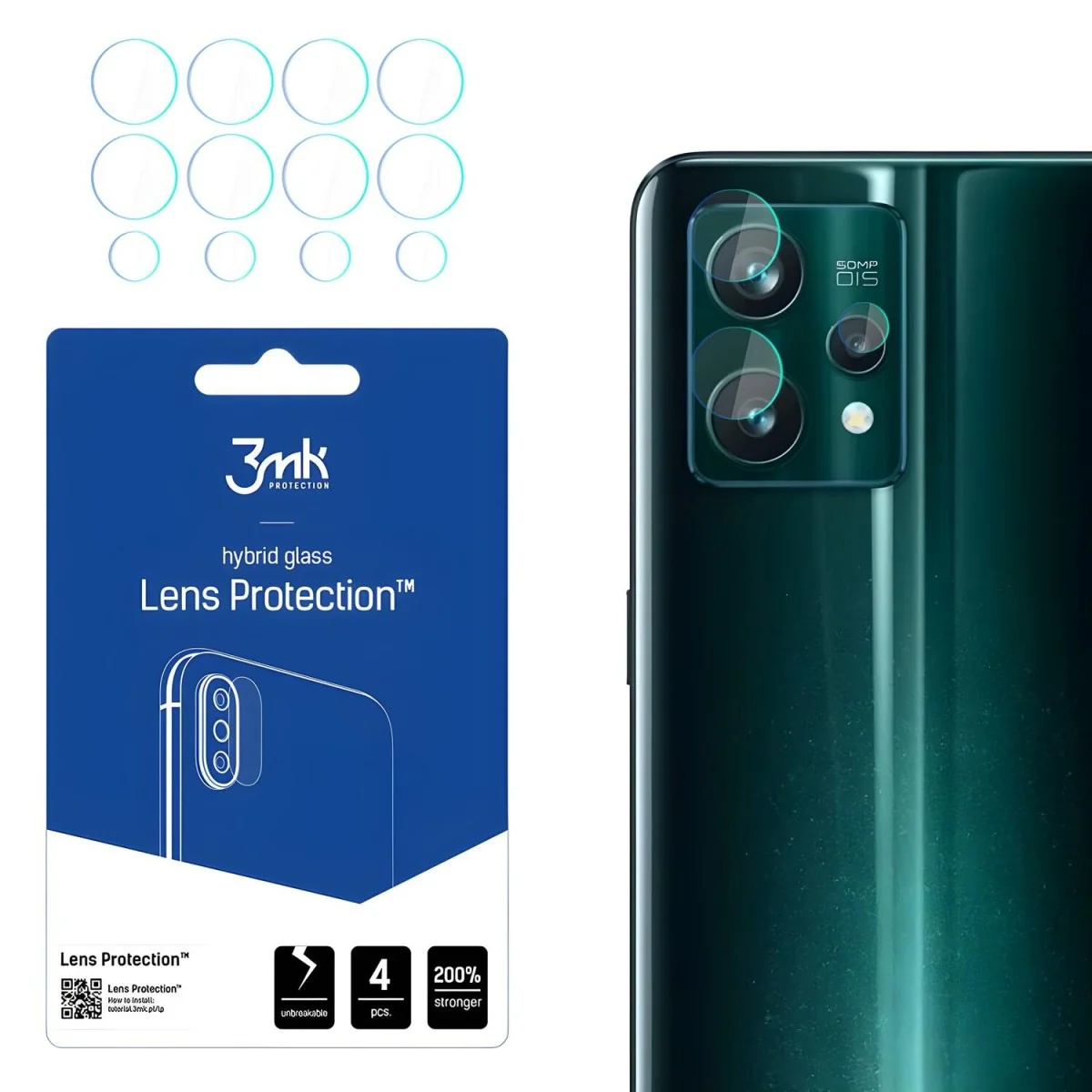 4x Sklo na kameru pre Realme 9 Pro+