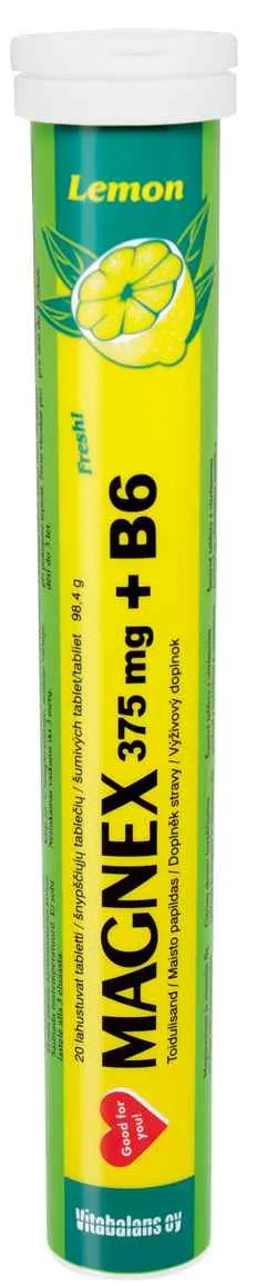 Vitabalans MAGNEX 375 mg + B6 effervescent 1×20 tbl, horčík + B6 pre športovcov