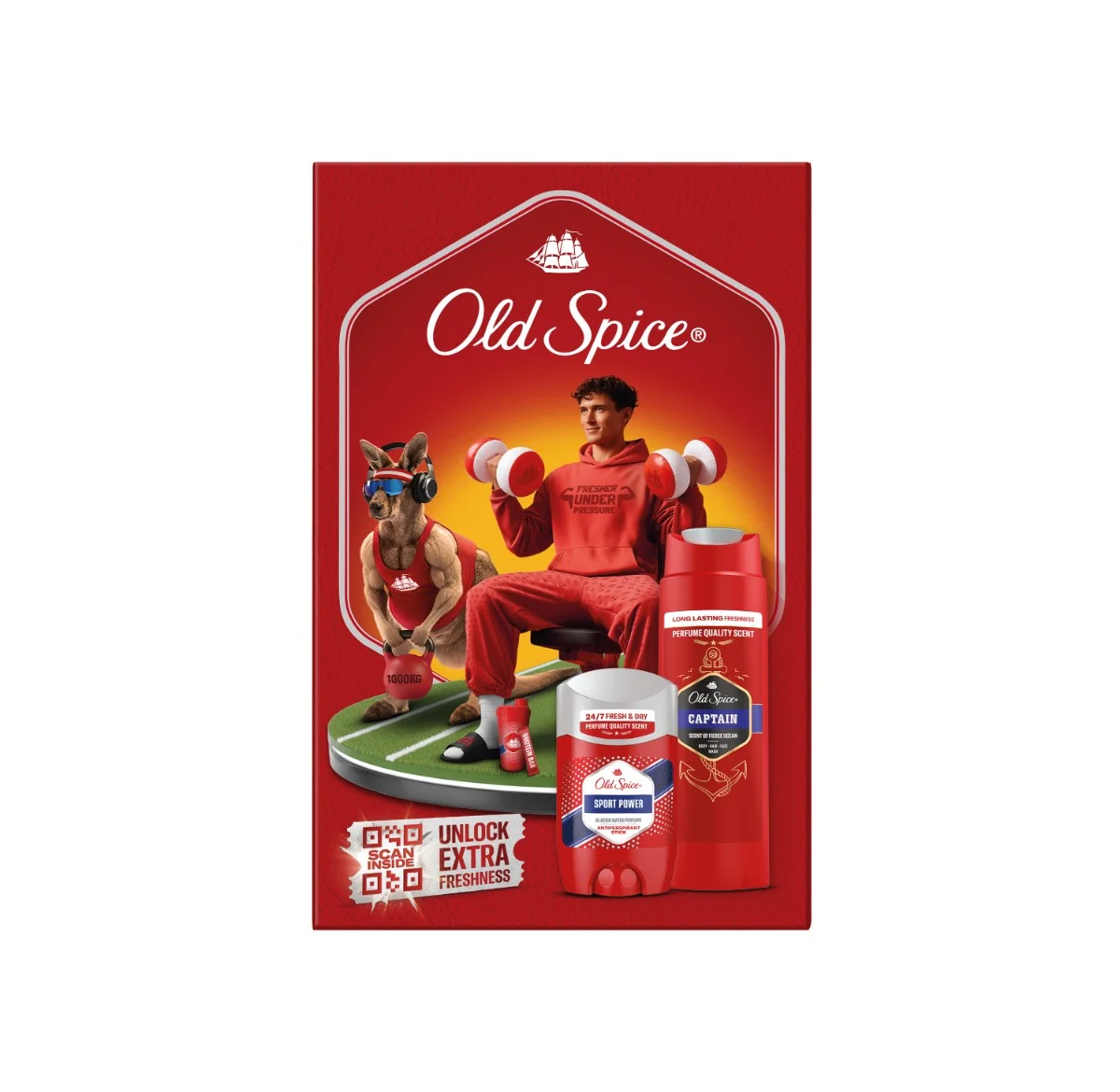 Old Spice darčeková sada s tuhým antiperspirantom Sport Power a sprchovým gélom Captain 1 set
