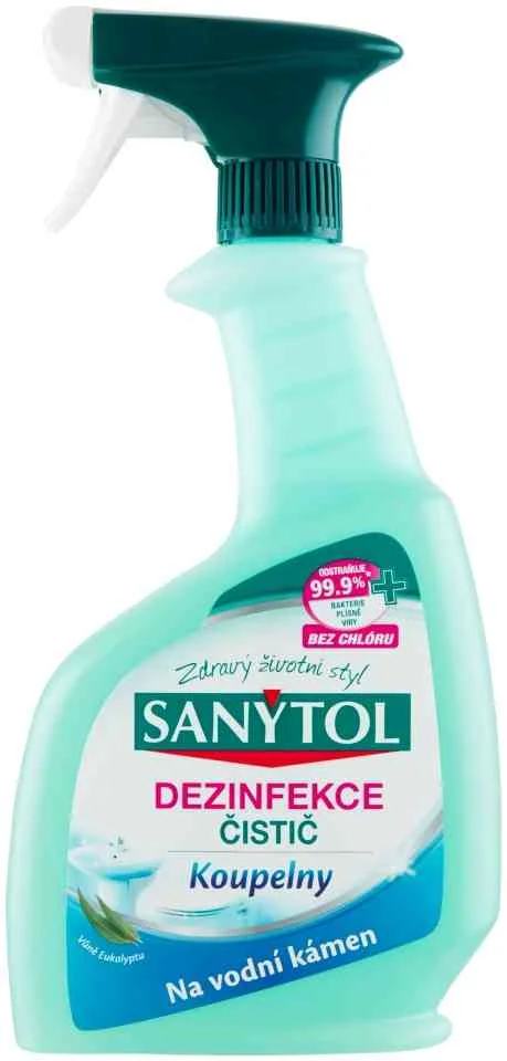 SANYTOL ČISTIČ Kúpeľne Sprej 1×500 ml, vôňa Eukalyptus