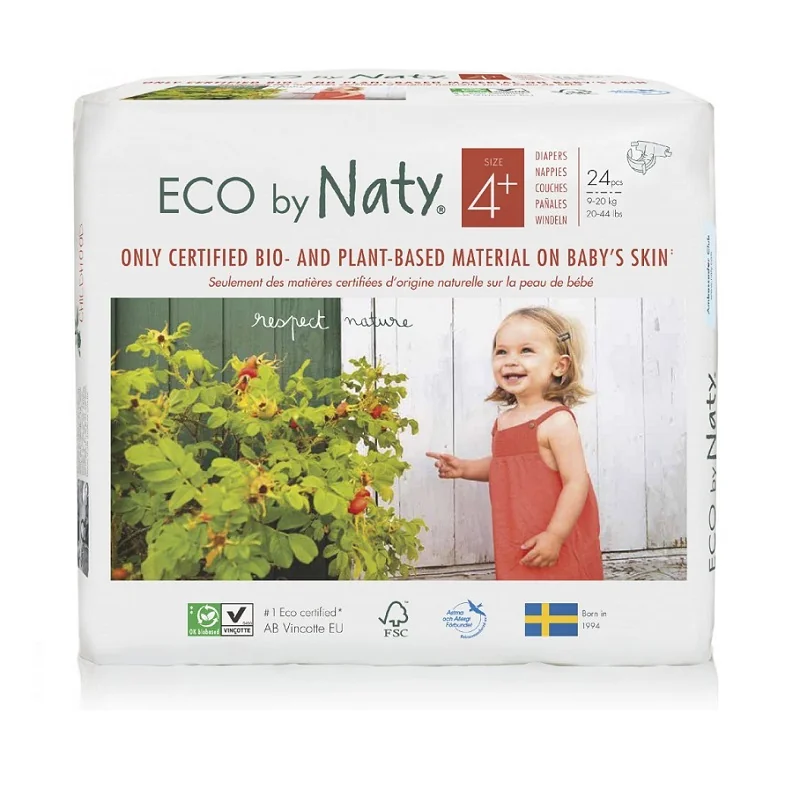 ECO BY NATY Plienky jednorazové 4+ (9-20 kg) 24 ks 1×24 ks