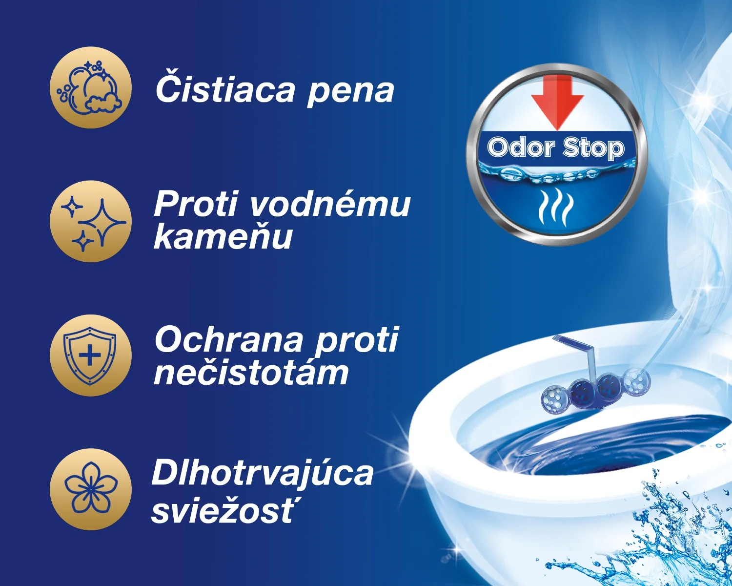 Bref Color Aktiv tuhý WC blok Chlorine 3×50 g, WC blok