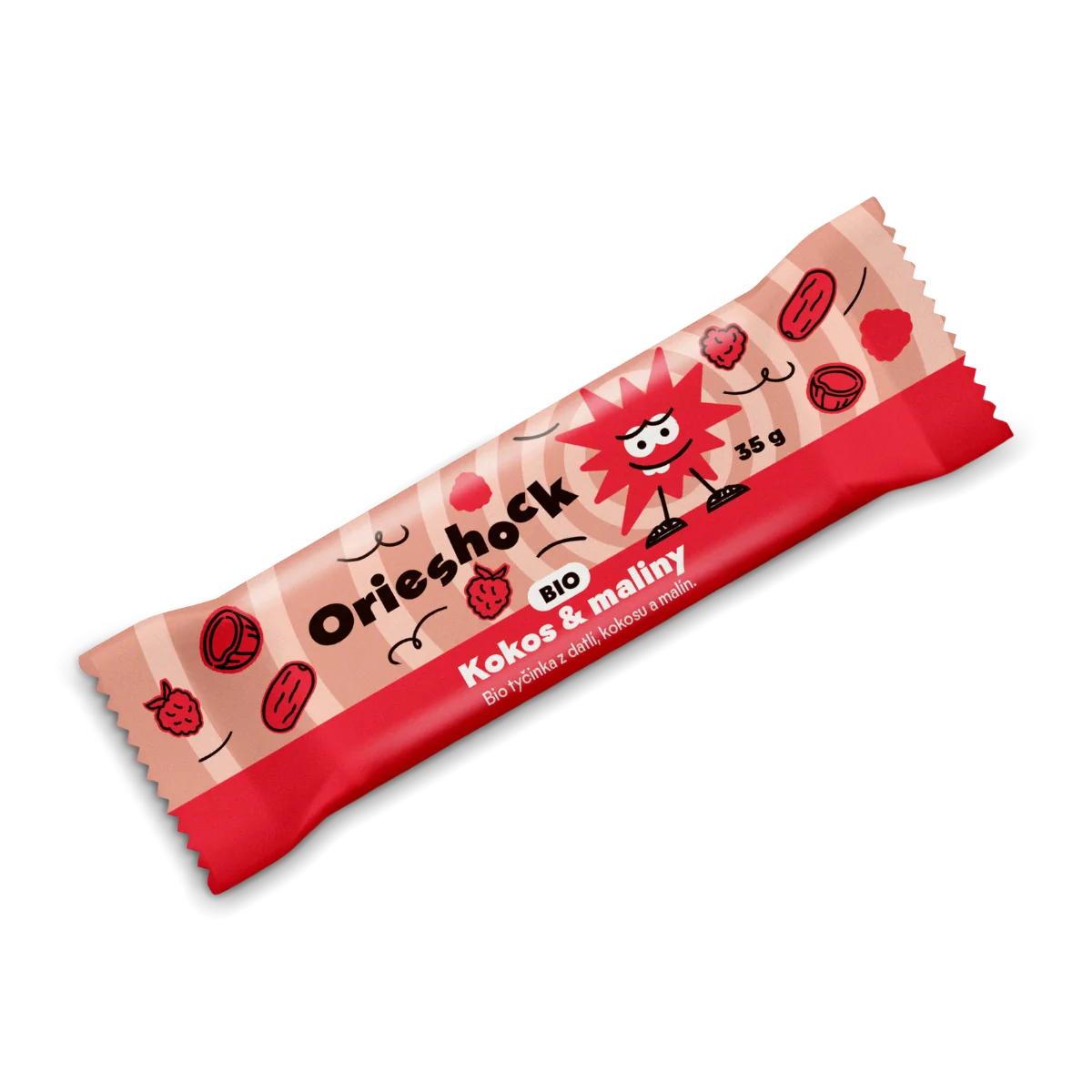 Orieshock  ovocná tyčinka Kokos & Maliny 35 g