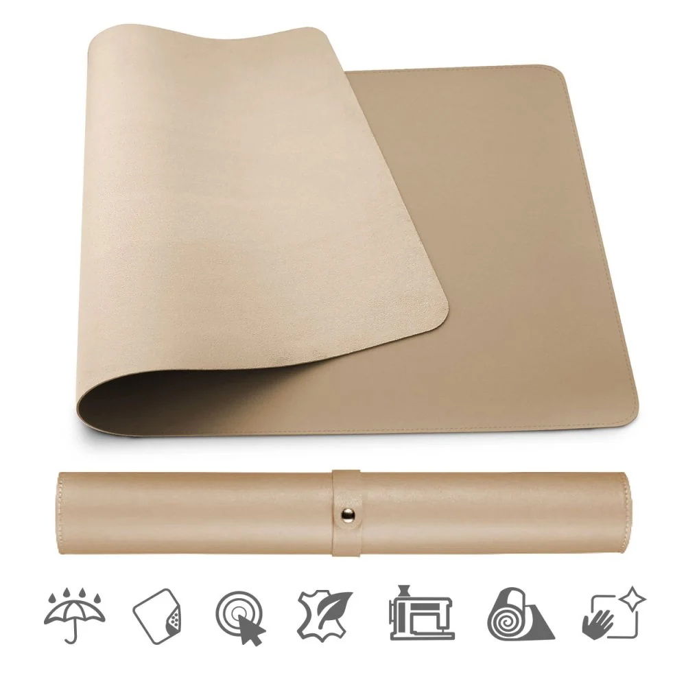 Podložka pod myš a klávesnicu MOSH eco koža, cappucino, 90 x 45 cm