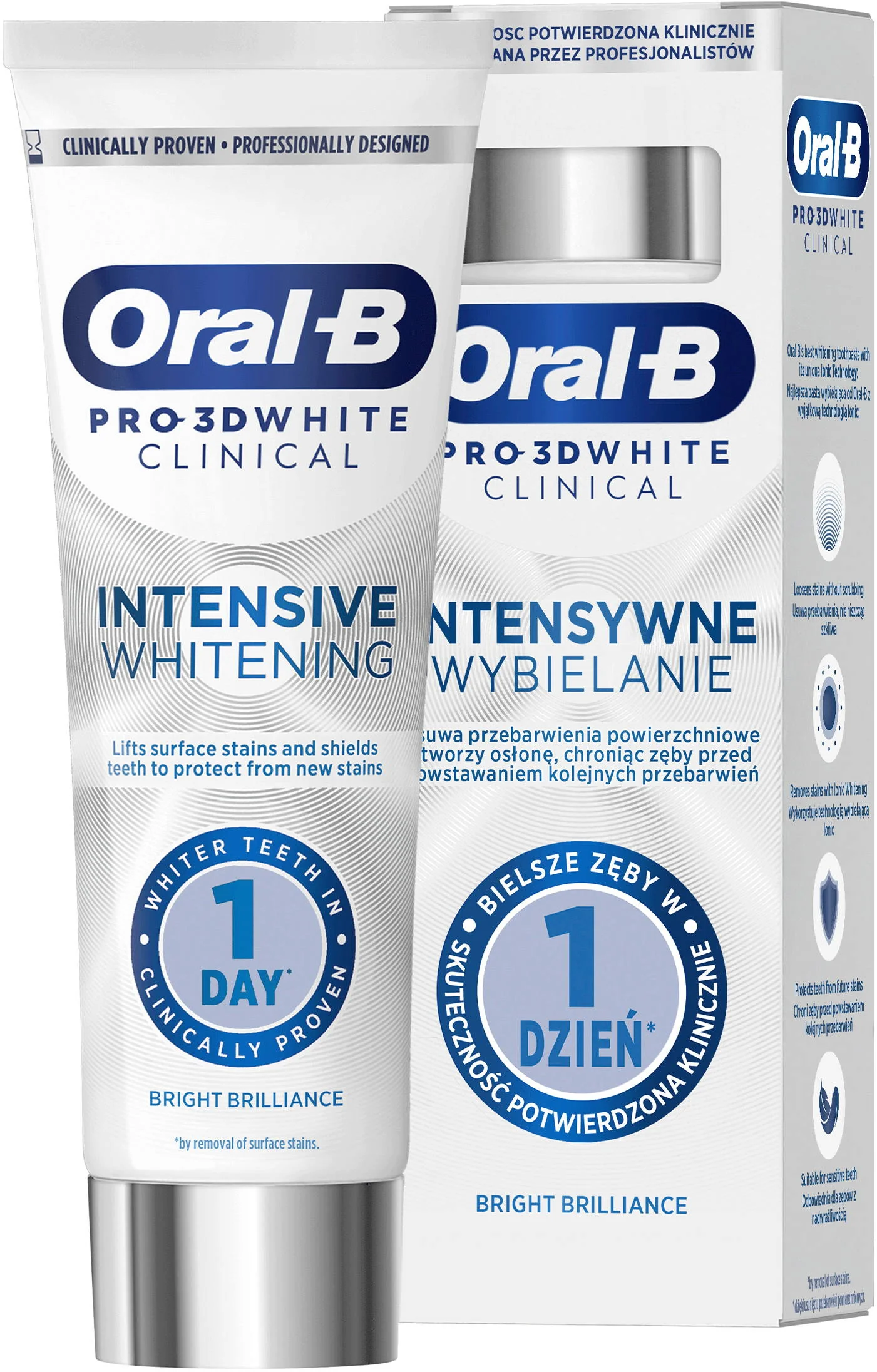 Oral-B Pro 3D White Clinical Bright Brilliance, zubná pasta 75 ml