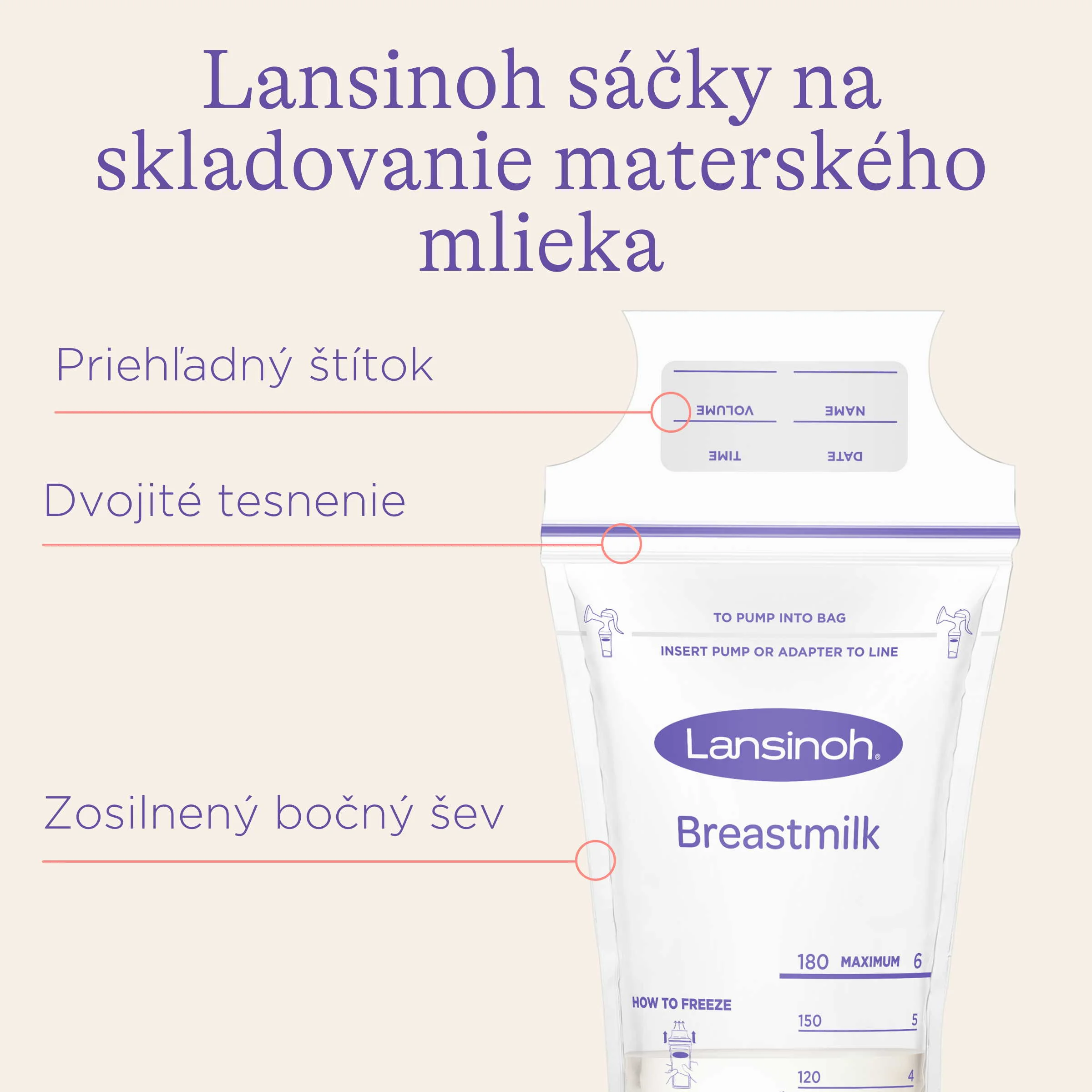 Lansinoh Sáčky na skladovanie materského mlieka 25 ks