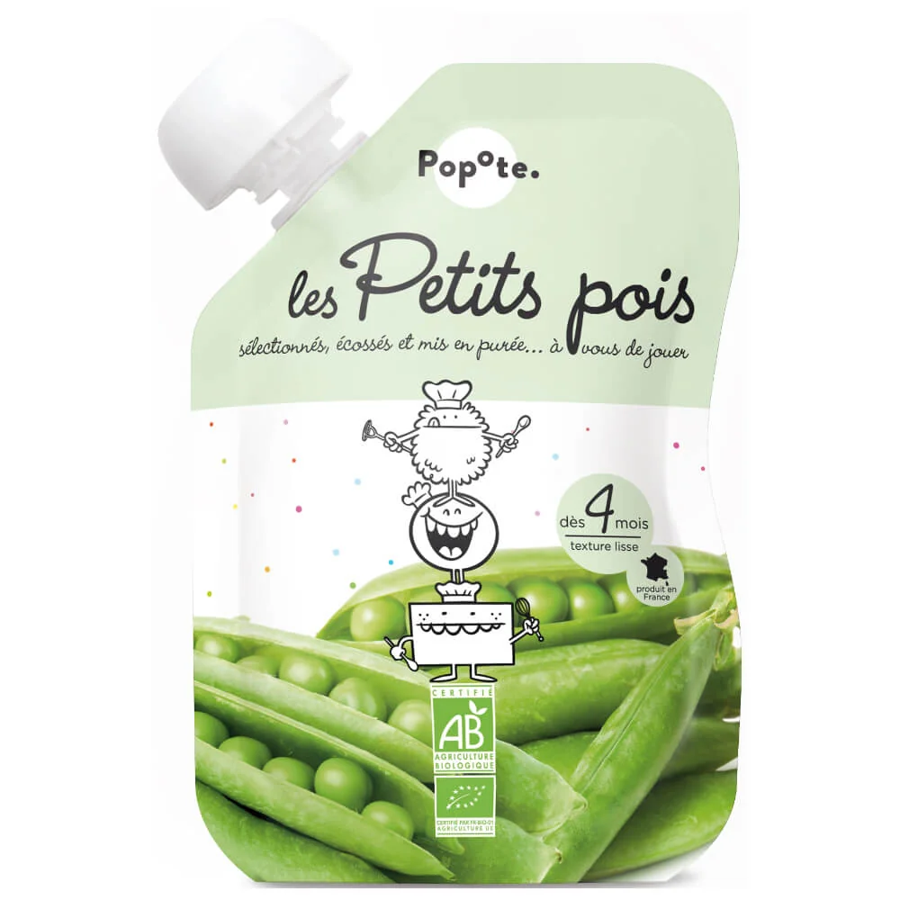 POPOTE Kapsička bio hrášok 120 g, 4+ 1×120 g, kapsička