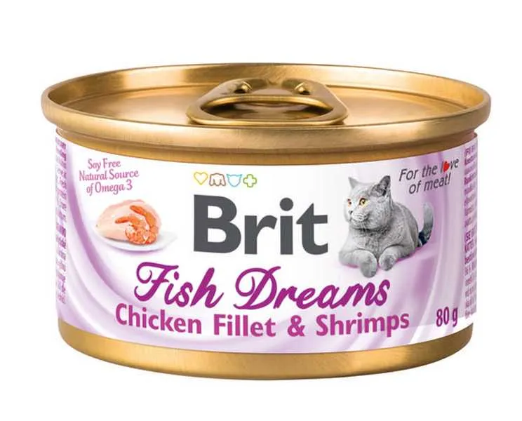 Brit Konzerva Fish Dreams Chicken Fillet & Shrimps 80g