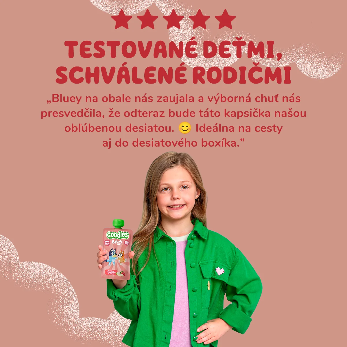 Goodies kapsička Bluey banán, jahoda a jablko 100 g