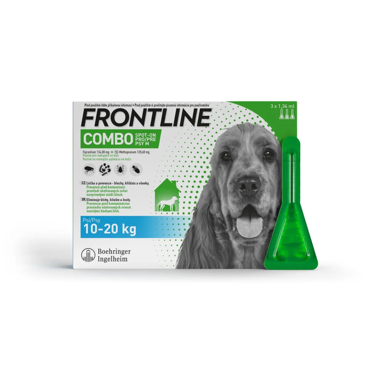FRONTLINE COMBO spot-on pro DOG M  3 x 1,34 ml 3x1,34 ml, roztok pre psy