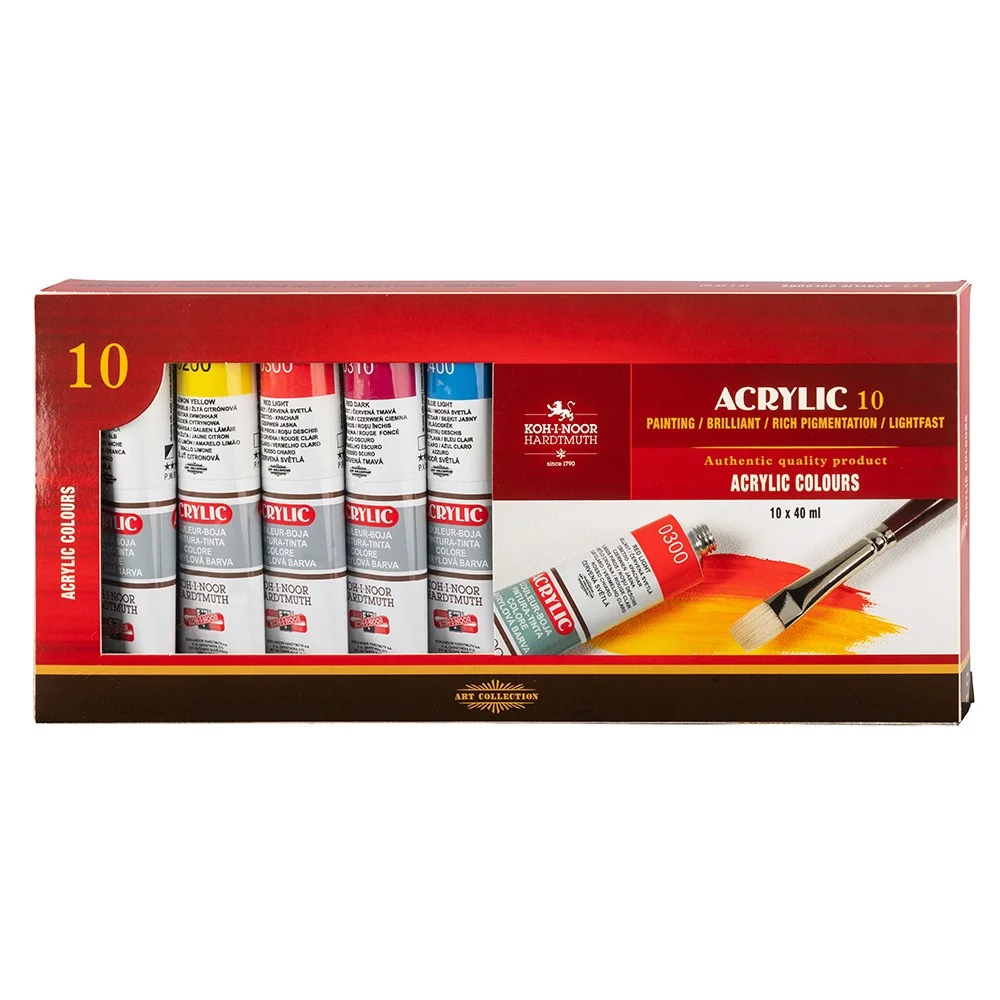 Súprava akrylových farieb 10 × 40 ml 10-dielna súprava