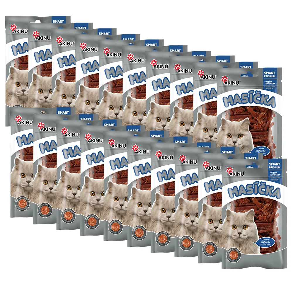 Akinu MASÍČKA Kačacie rezance pre mačky 20 x 50 g