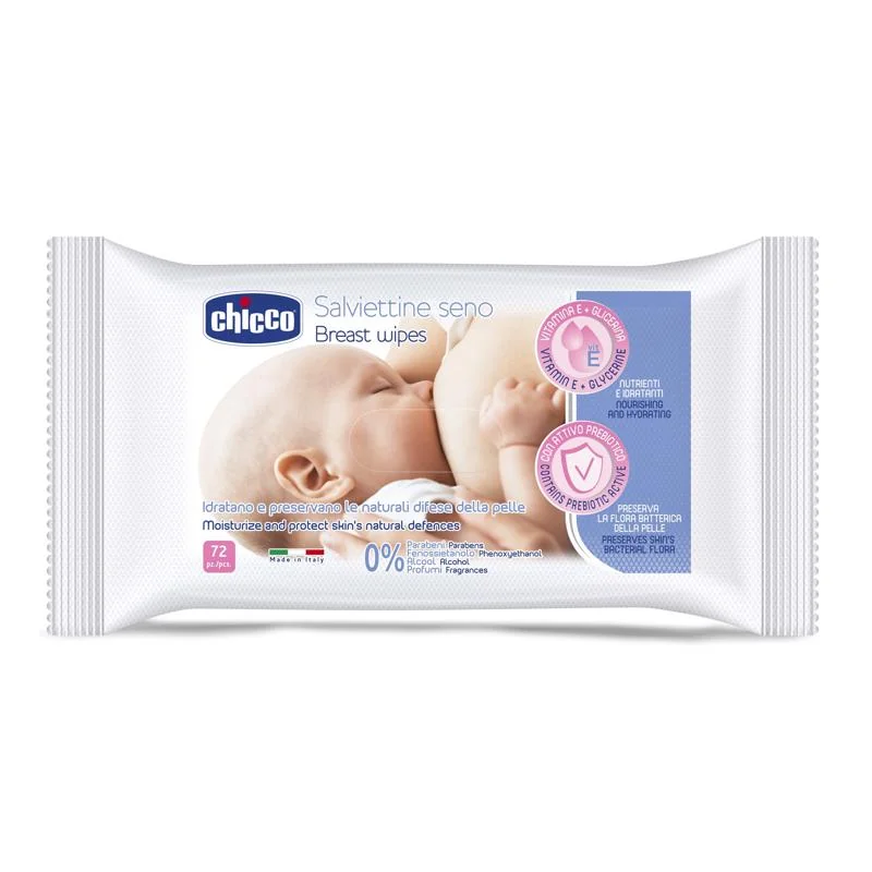 Chicco Obrúsky vlhčené na prsia 72 ks 1×72 ks, čistiace obrúsky
