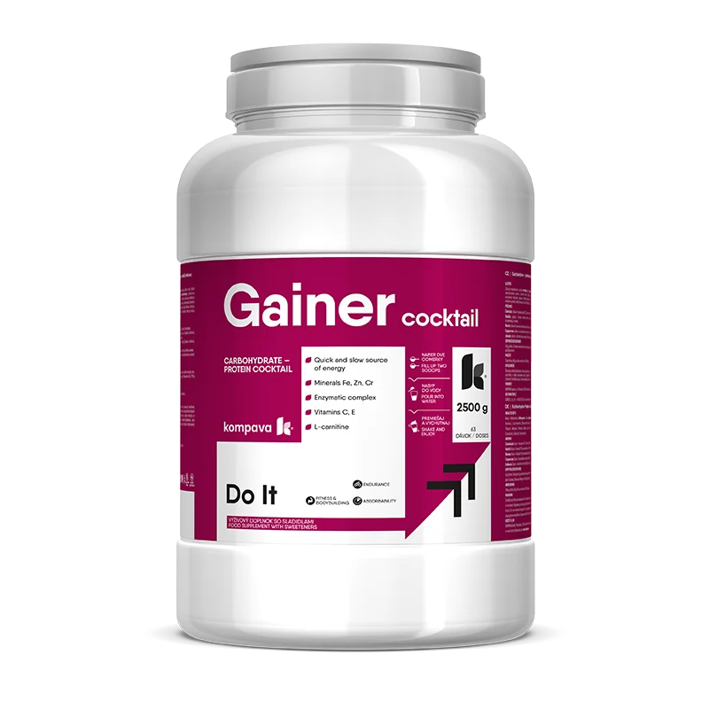 Kompava Gainer Koktail 1×2500 g, proteín s čokoládovou príchuťou
