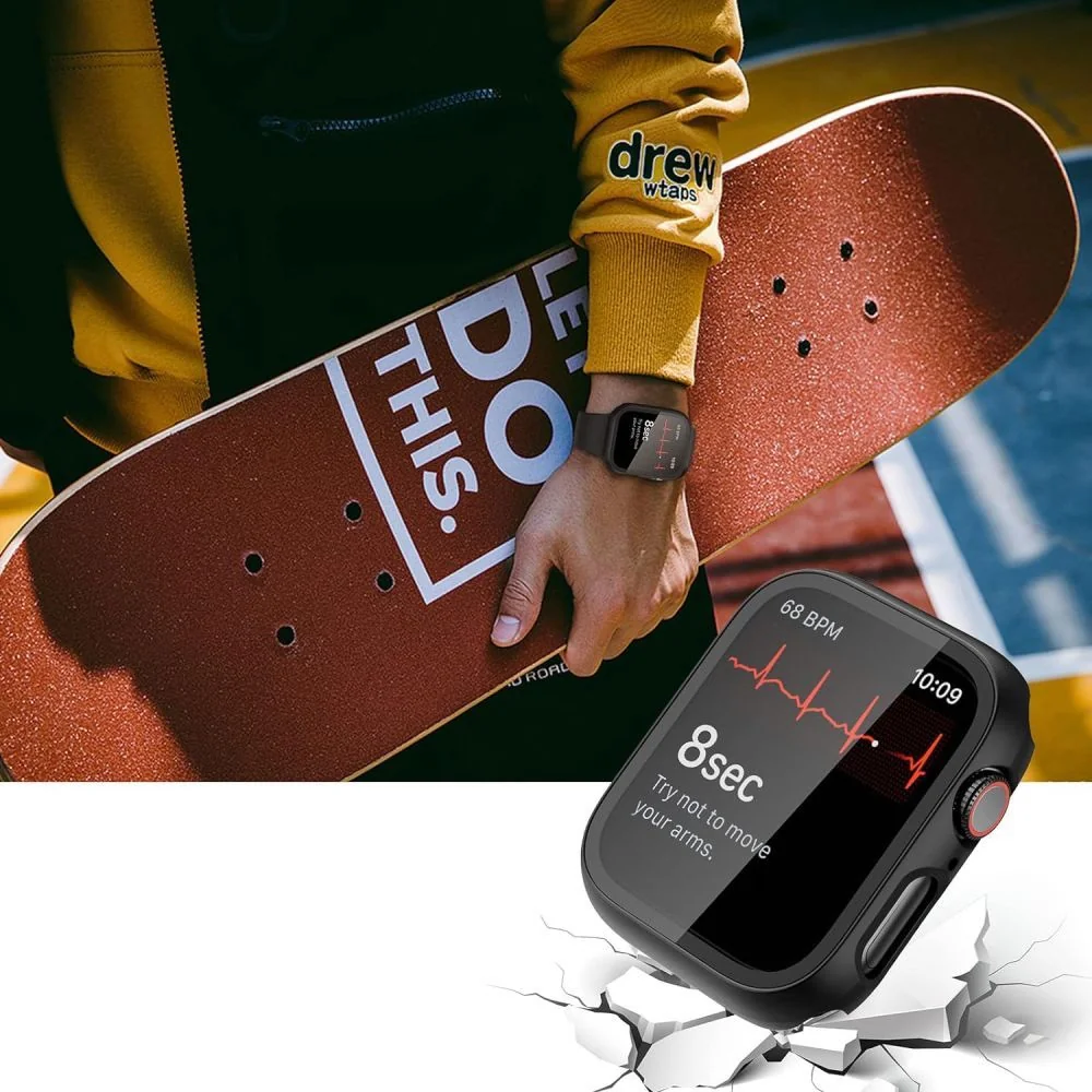 Tech-Protect Defense 360 puzdro so sklom na Apple Watch 10 42mm, čierne e