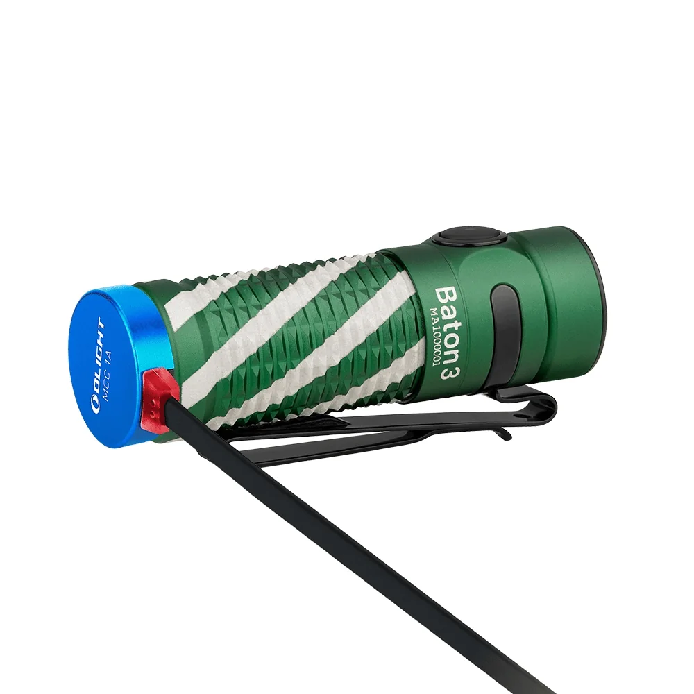 Baton 3 (Christmas green)Limited OLIGHT ORB-16C05-10C
550mAh 3.7V IMR16340
(Included)