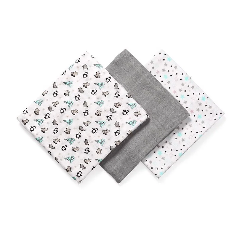 BABYONO Plienky bambusové 1×3 ks, bambusové detské plienky šedé