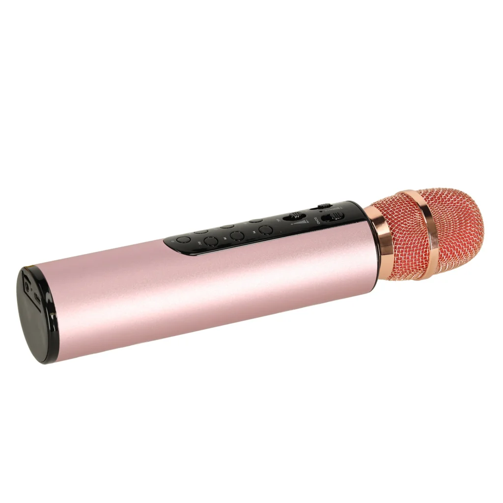 Bezdrôtový karaoke mikrofón detský, Bluetooth, 5 W, ružový