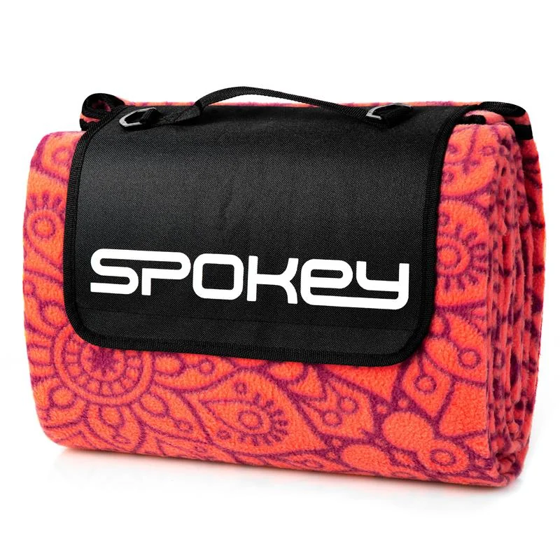 SPOKEY - PICNIC MANDALA Pikniková deka s popruhom lososová 180 x 210 cm