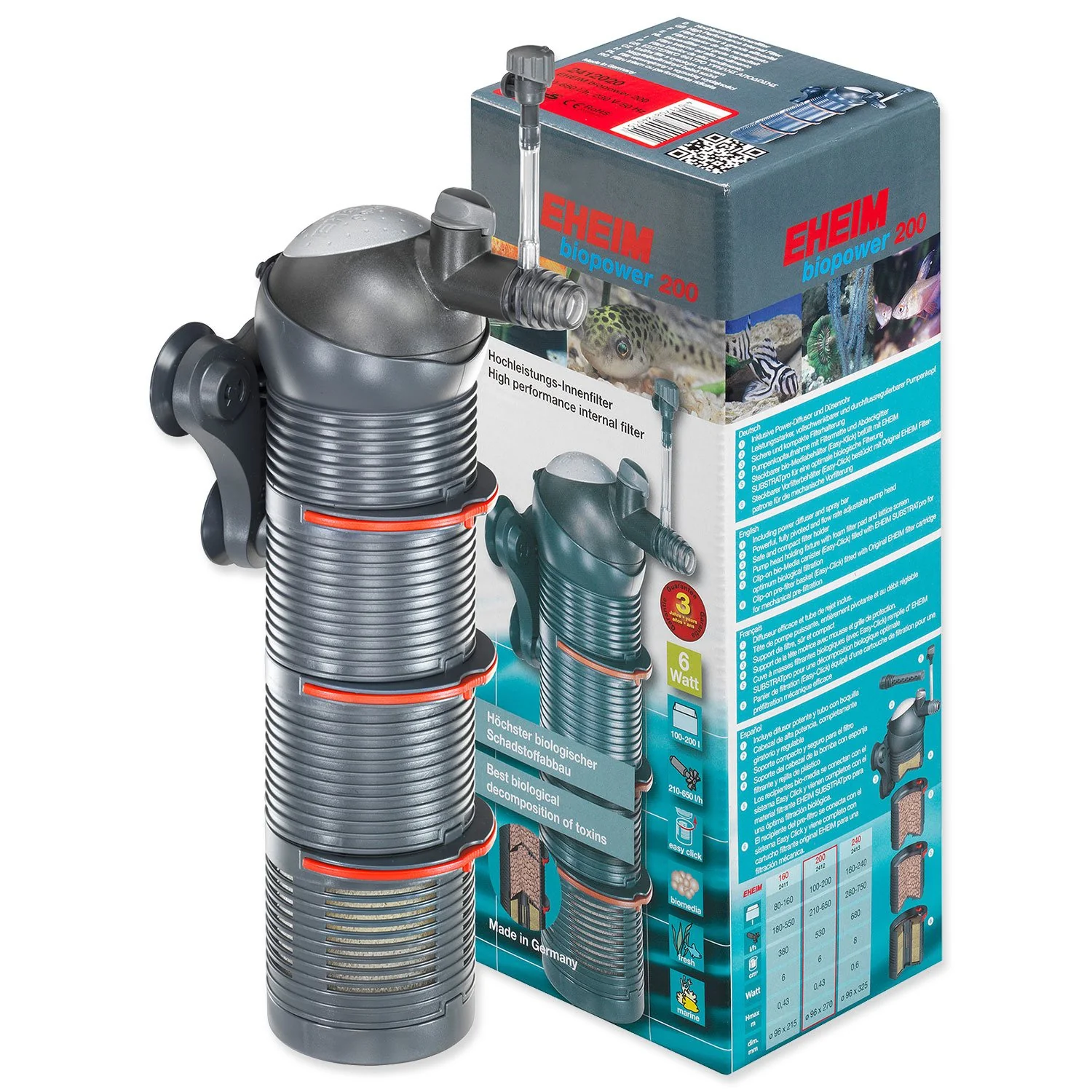 Filter Eheim Biopower 200 vnútorný, 210-650l/h