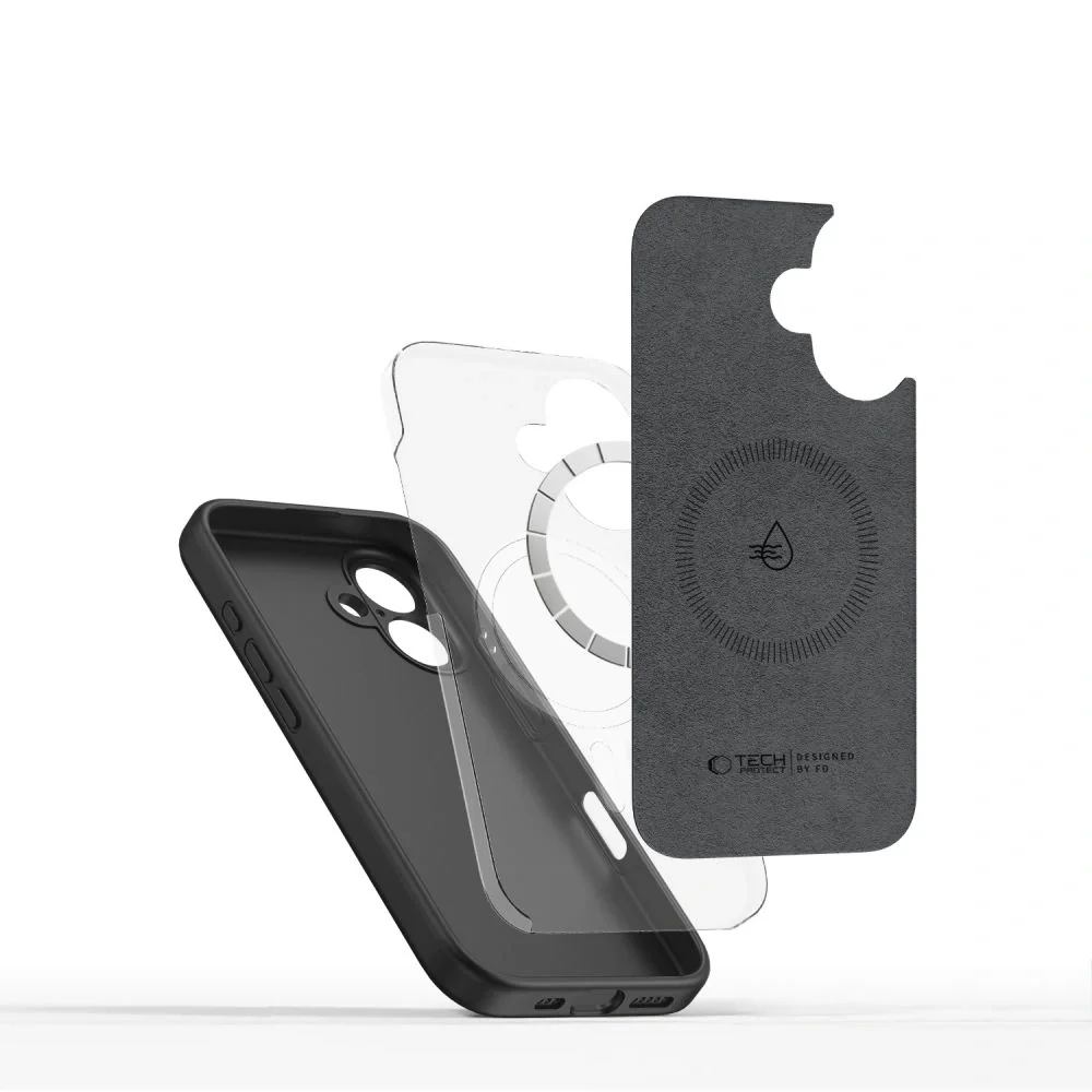 Tech-Protect Liquid Silicone MagSafe kryt na iPhone 16e, čierny