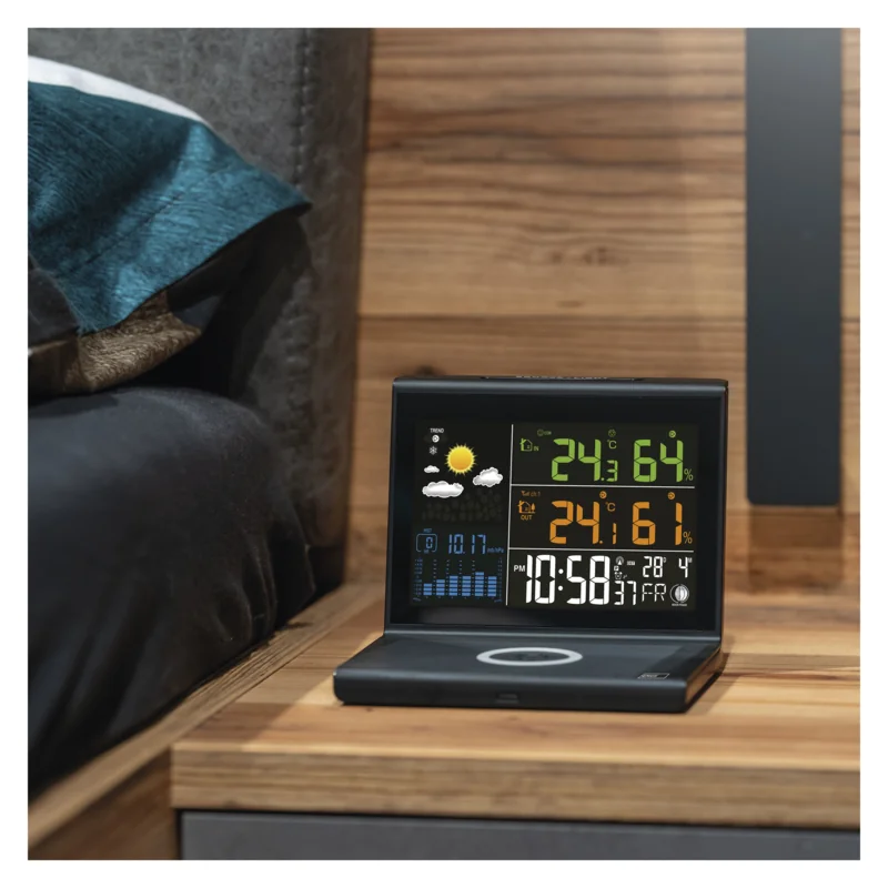 Meteostanica s bezdrôtovým nabíjaním E8010 1×1 ks, meteostanica