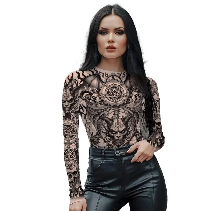 Dámsky body Tetovanie Pentagram L 42-44