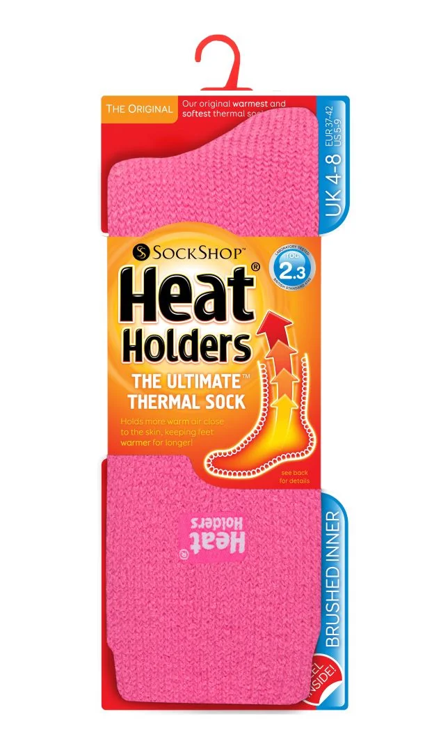 Dámske Heat Holders termo ponožky ORIGINAL jednofarebné Ružová
