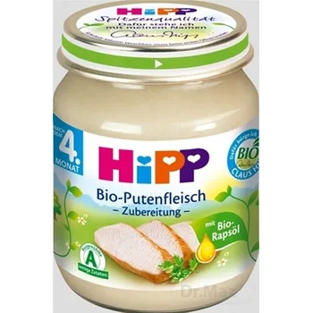 HiPP Príkrm BIO Morčacie mäso - pyré 1×125 g, mäsový príkrm pre deti