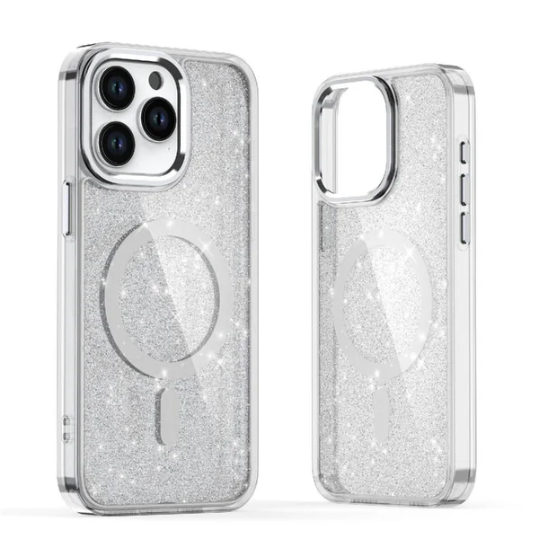 MG Glitter MagSafe kryt na iPhone 16, biely