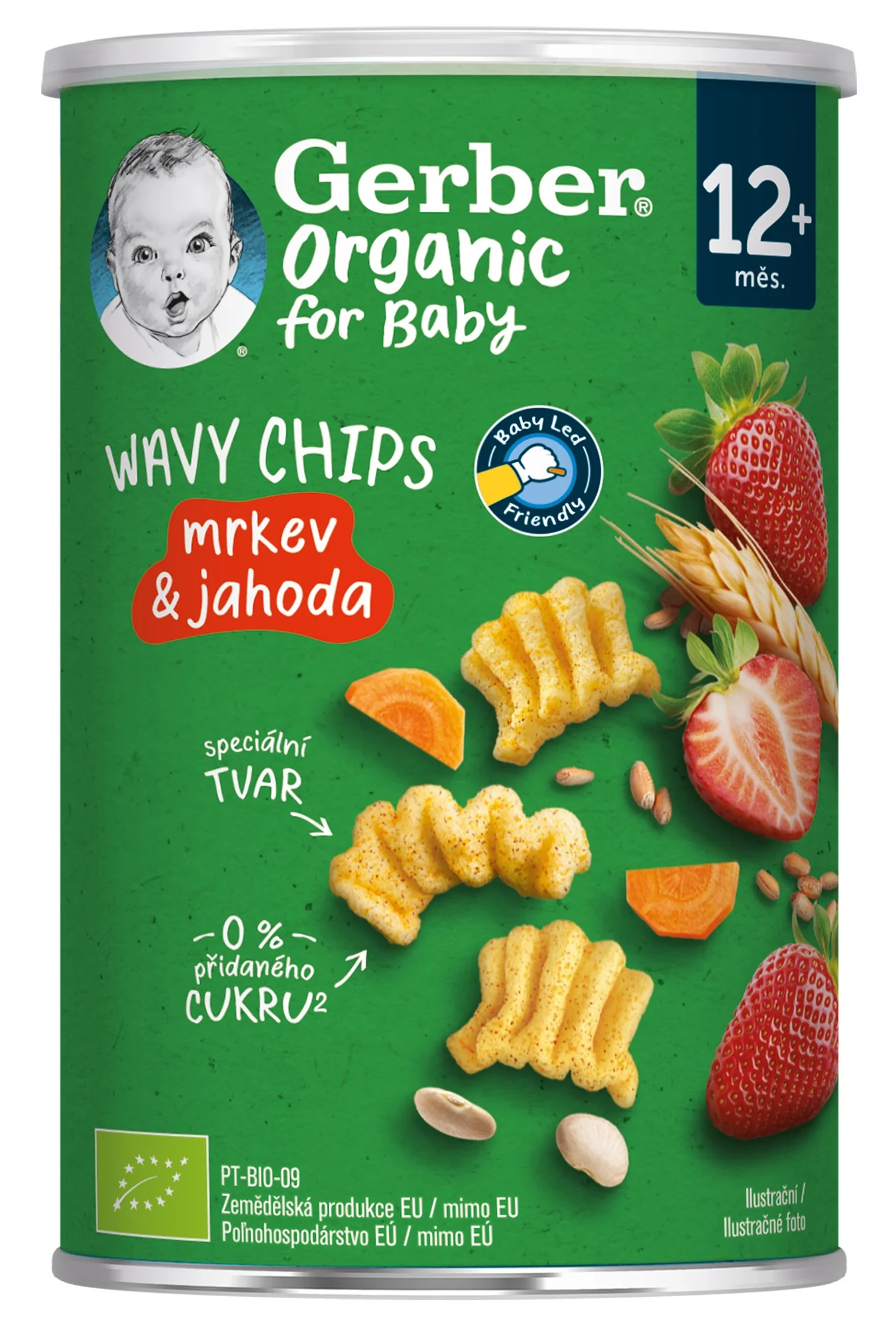 Gerber Organic WAVY CHIPS mrkva & jahoda (od 12 mesiaca) 35 g