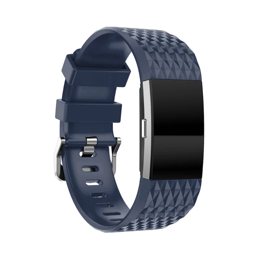 BStrap Silicone Diamond (Large) remienok na Fitbit Charge 2 dark blue