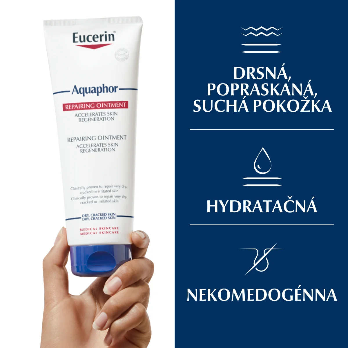 Eucerin Aquaphor Regeneračná masť 1×220 ml, obnova veľmi suchej pleti