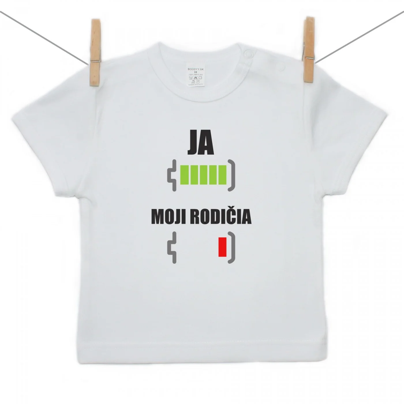 Boodyy Tričko s krátkym rukávom Batéria nabitá Veľkosť: 68