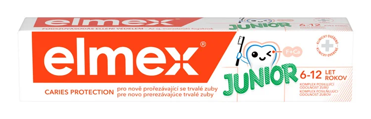 ELMEX JUNIOR ZUBNÁ PASTA 1×75 ml, detská zubná pasta